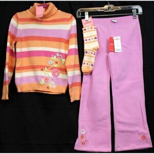 4pc Set NEW 2006 Gymboree Snow Blossom sz 7 Sweater Fleece Pants Sock Turtleneck
